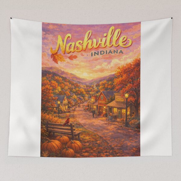 Item preview, Nashville Indiana Brown County Autumn Village Skyline designed and sold by Places On Earth.