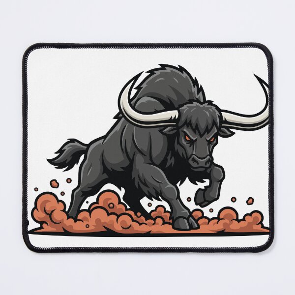 Item preview, Black Buffalo Charge Mascot Buffalo Power designed and sold by PixelStudioBe.
