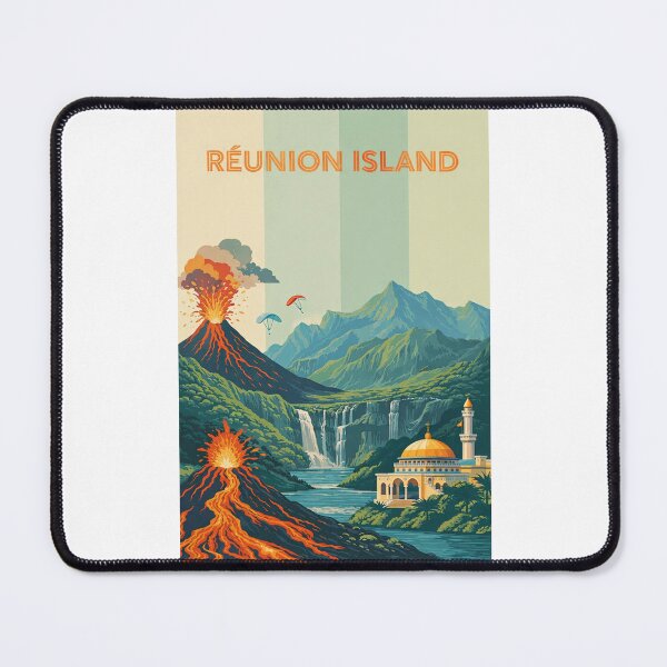 Item preview, Réunion Island Piton de la Fournaise Retro Travel designed and sold by Places On Earth.