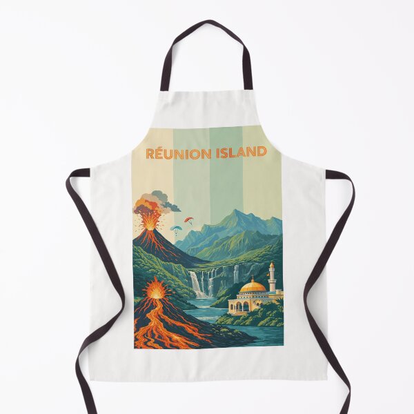 Item preview, Réunion Island Piton de la Fournaise Retro Travel designed and sold by Places On Earth.