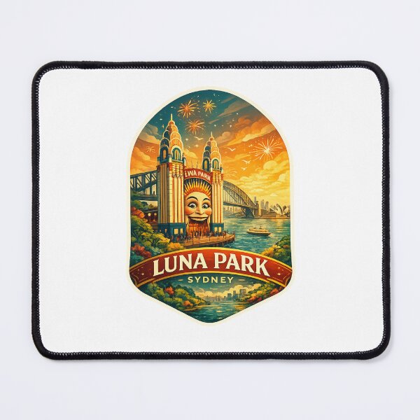 Item preview, Luna Park Sydney Milsons Point with Sydney Harbour Bridge and Sydney Opera House at Sunset designed and sold by Places On Earth.