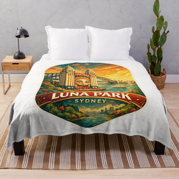Item preview, Luna Park Sydney Milsons Point with Sydney Harbour Bridge and Sydney Opera House at Sunset designed and sold by Places On Earth.