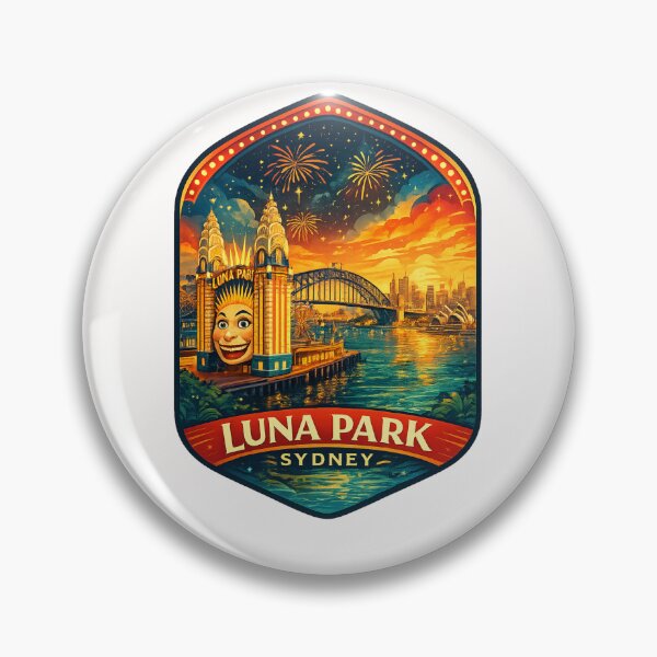 Item preview, Luna Park Sydney Night Skyline with Sydney Harbour Bridge and Sydney Opera House Fireworks designed and sold by Places On Earth.