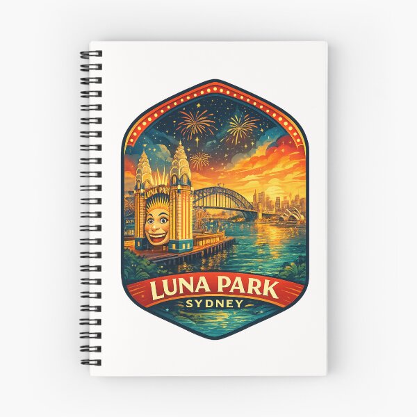Item preview, Luna Park Sydney Night Skyline with Sydney Harbour Bridge and Sydney Opera House Fireworks designed and sold by Places On Earth.