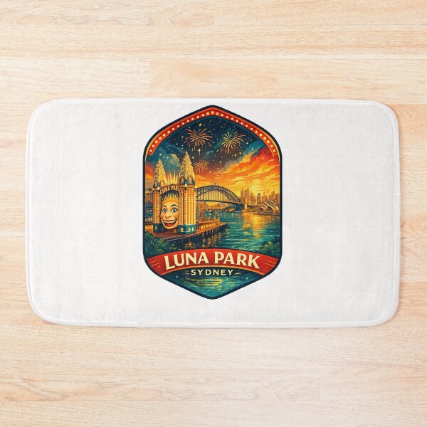 Item preview, Luna Park Sydney Night Skyline with Sydney Harbour Bridge and Sydney Opera House Fireworks designed and sold by Places On Earth.