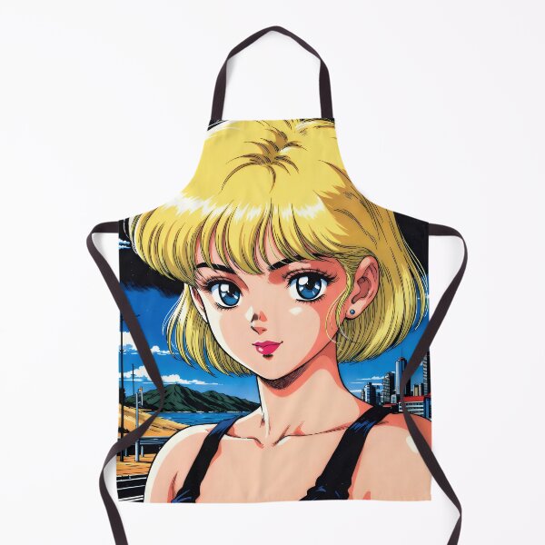 Item preview, Retro 80s Anime Girl Coastal City Vintage Anime Aesthetic designed and sold by Radnime.