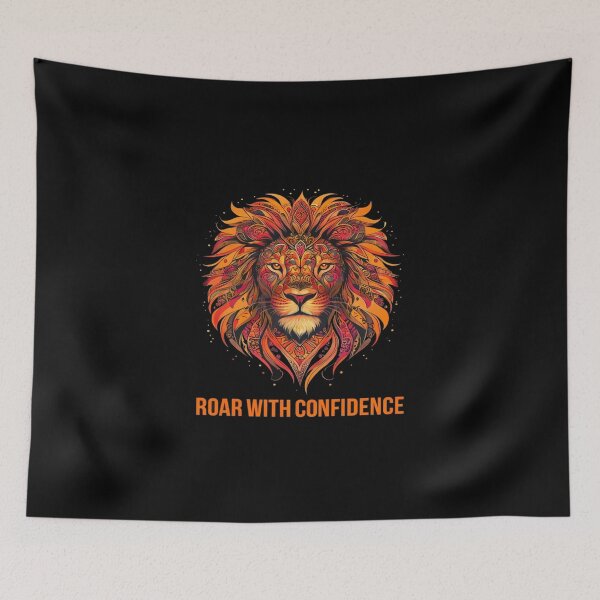 Item preview, Roar With Confidence Lion Art – Bold Motivational Animal Illustration with Vibrant Tribal Patterns designed and sold by Bright Nest Studio.