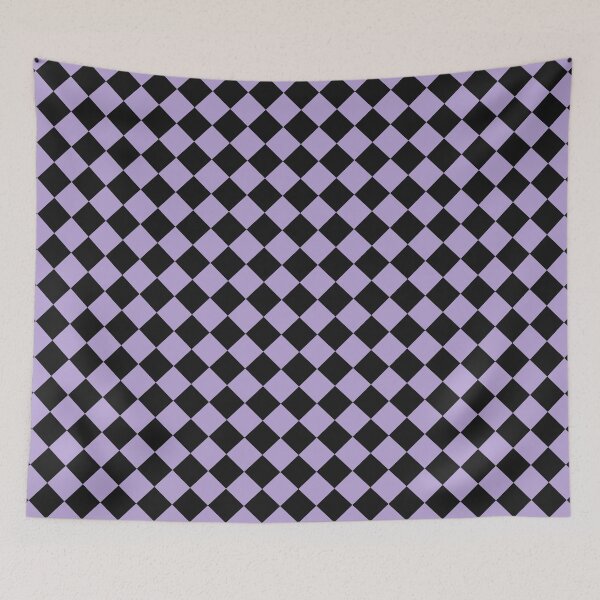 Item preview, Black and Lilac Checkerboard Pattern designed and sold by pattern-archive.