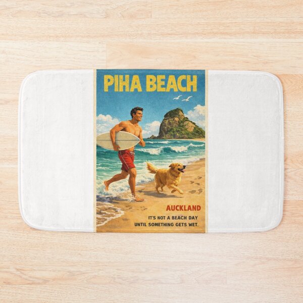 Item preview, Piha Beach Auckland with Lion Rock on the Tasman Sea designed and sold by Places On Earth.