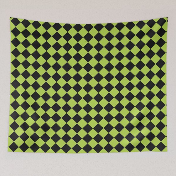 Item preview, Black and Lime Checkerboard Pattern designed and sold by pattern-archive.