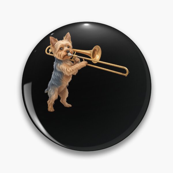 Item preview, Yorkshire Terrier Playing Trombone Player Trombonist Dog Lover designed and sold by DoodleTortle.