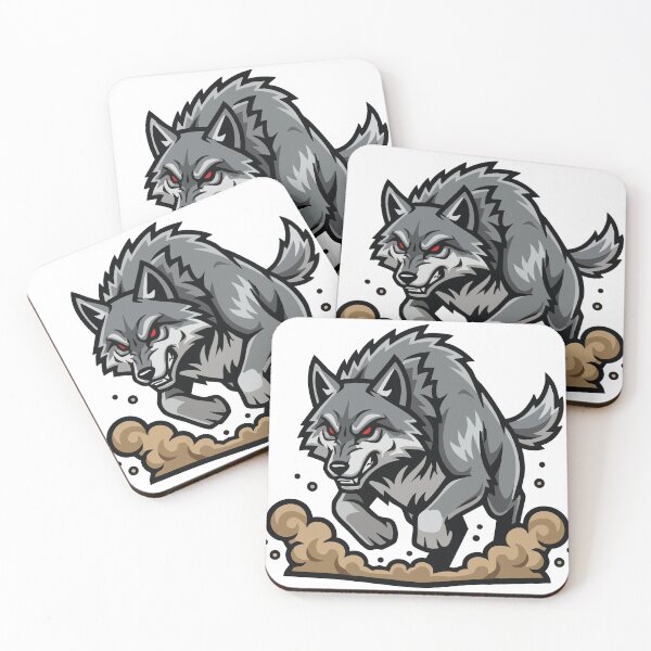 Item preview, Wild Gray Wolf Charge Mascot Wolf Run designed and sold by PixelStudioBe.