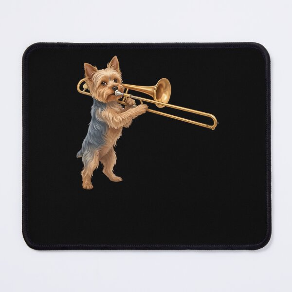 Item preview, Yorkshire Terrier Playing Trombone Player Trombonist Dog Lover designed and sold by DoodleTortle.