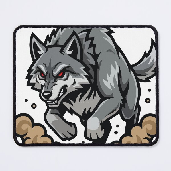 Item preview, Wild Gray Wolf Charge Mascot Wolf Run designed and sold by PixelStudioBe.