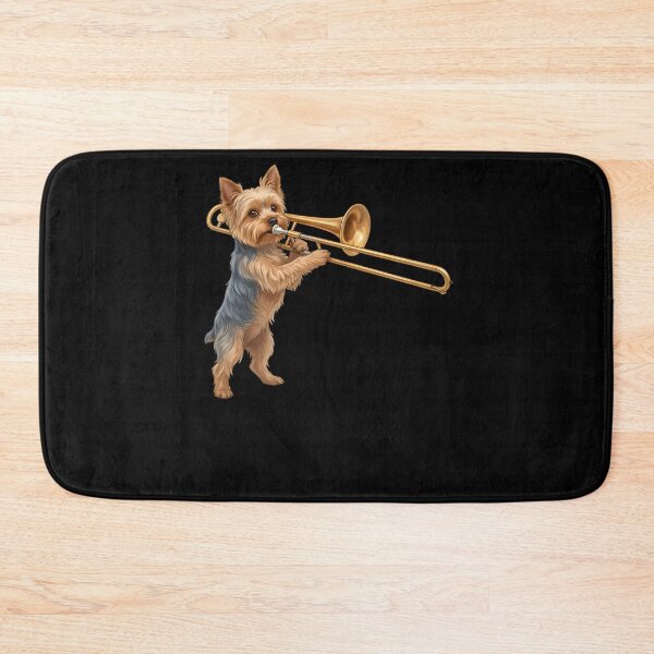 Item preview, Yorkshire Terrier Playing Trombone Player Trombonist Dog Lover designed and sold by DoodleTortle.