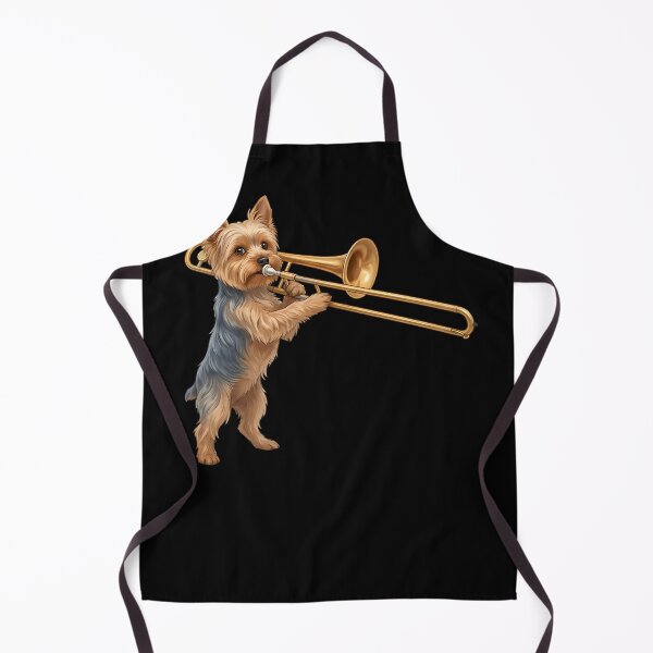 Item preview, Yorkshire Terrier Playing Trombone Player Trombonist Dog Lover designed and sold by DoodleTortle.