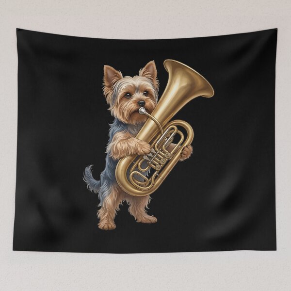 Item preview, Yorkshire Terrier Playing Tuba Player Tubaist Dog Lover designed and sold by DoodleTortle.