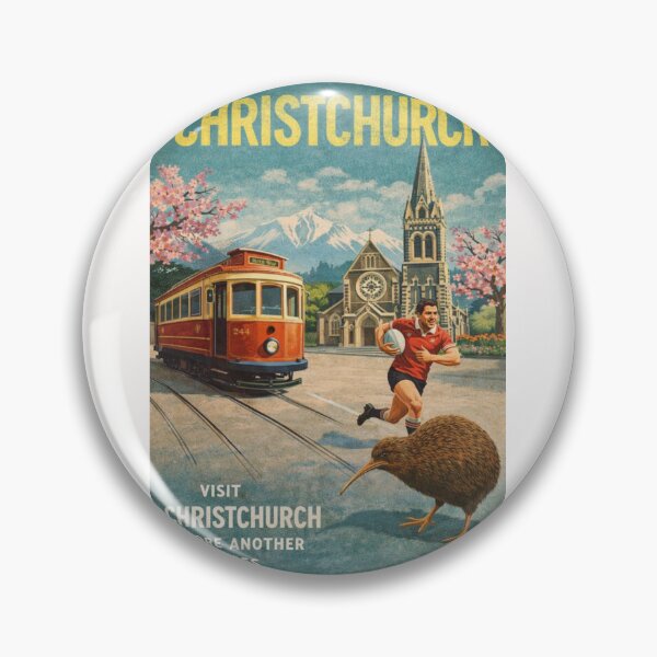 Item preview, Christchurch New Zealand with Christchurch Cathedral and Avon River designed and sold by Places On Earth.
