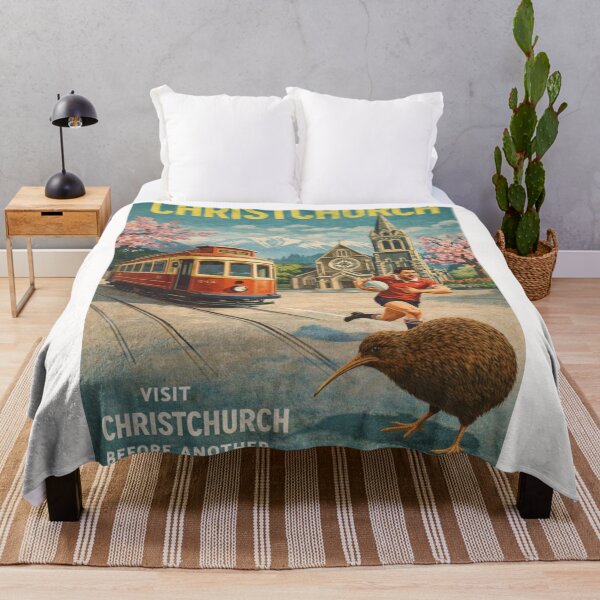 Item preview, Christchurch New Zealand with Christchurch Cathedral and Avon River designed and sold by Places On Earth.