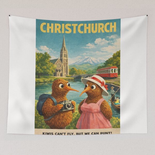 Item preview, Christchurch New Zealand Avon River and Canterbury Plains designed and sold by Places On Earth.