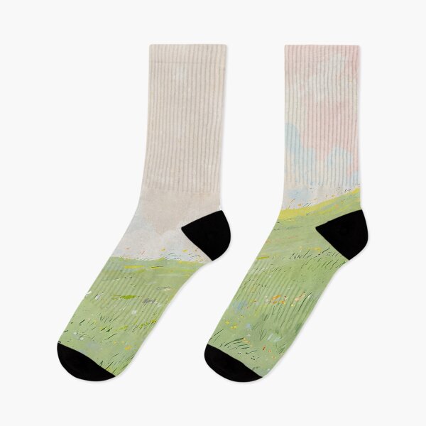 Item preview, Walking on a Spring Meadow – Soft Pastel Dream Illustration designed and sold by KiraChie.
