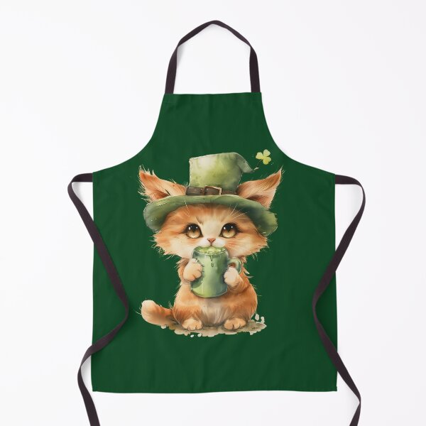 Item preview, Cute Ginger Cat Drinking Green Beer – St Patrick’s Day Lucky Cat designed and sold by Erika Kaisersot.