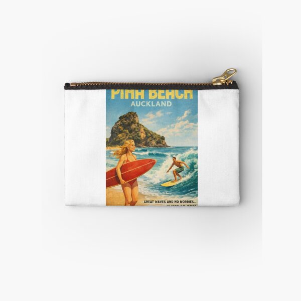 Item preview, Piha Beach Auckland Surf Scene with Lion Rock and Tasman Sea Swells designed and sold by Aryabek.