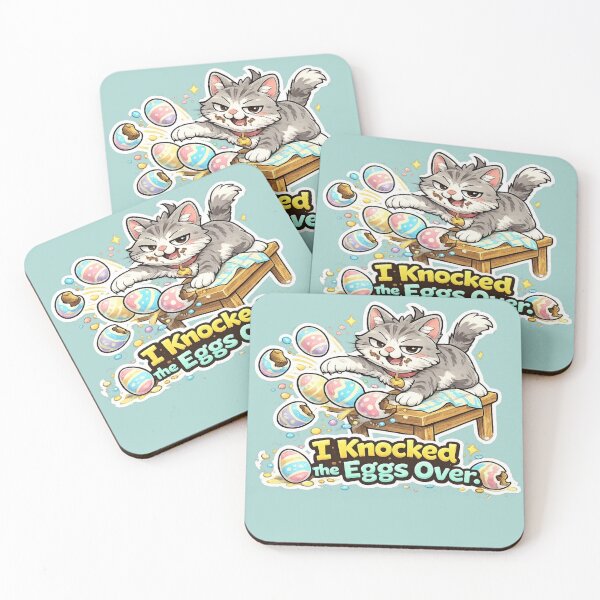Item preview, Funny Easter Cat Knocked Eggs Over designed and sold by Gentlestate.