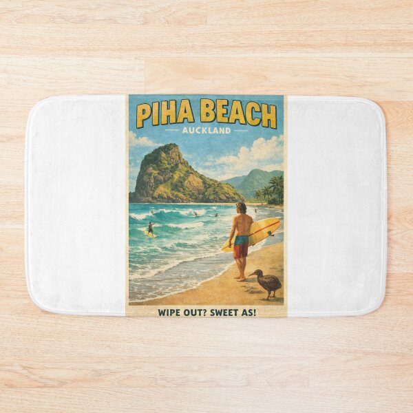 Item preview, Piha Beach Auckland with Lion Rock and Waitakere Ranges Coastline designed and sold by Aryabek.