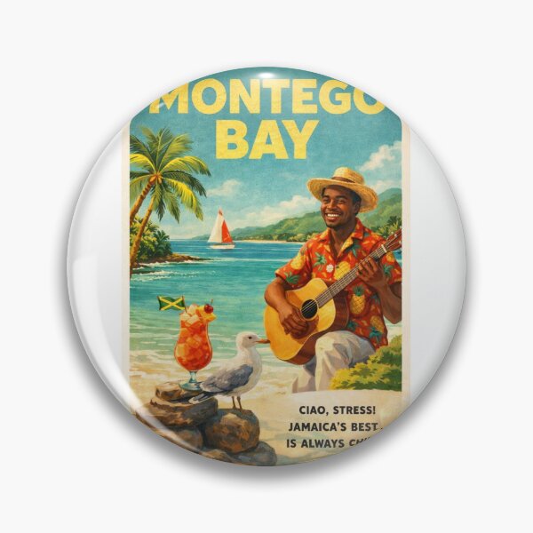 Item preview, Montego Bay Jamaica Retro Beach with Caribbean Music designed and sold by Aryabek.