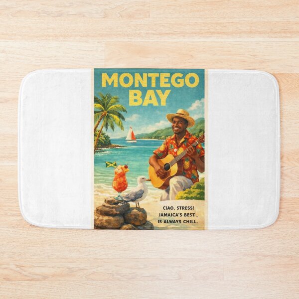 Item preview, Montego Bay Jamaica Retro Beach with Caribbean Music designed and sold by Aryabek.