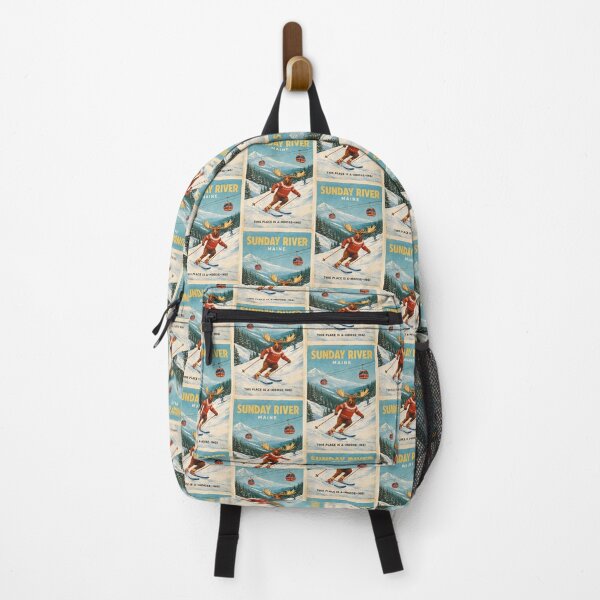 Item preview, Sunday River Maine Ski Resort Retro with Moose designed and sold by Aryabek.