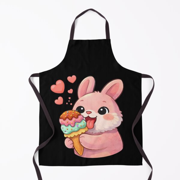 Item preview, Cute Pink Bunny Eating Ice Cream Cone designed and sold by Trendora90.