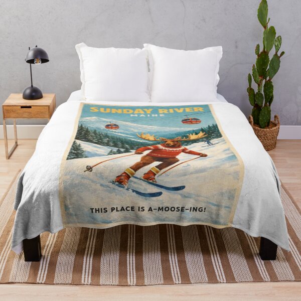 Item preview, Sunday River Maine Ski Resort Retro with Moose designed and sold by Aryabek.