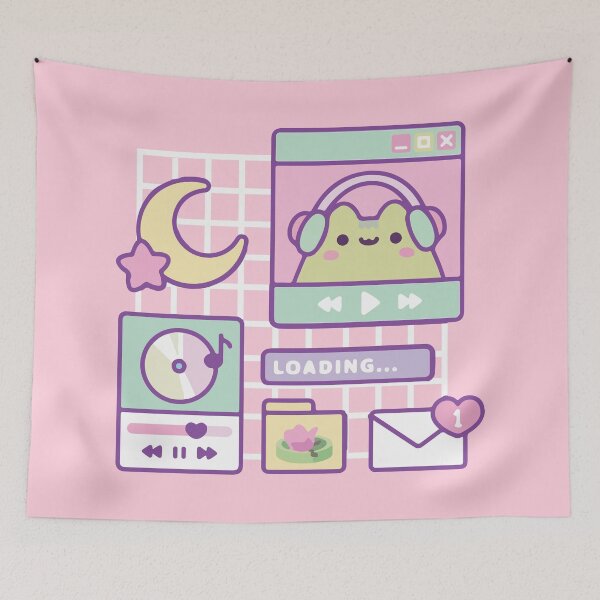 Item preview, Pastel Lofi Desktop Aesthetic Frog designed and sold by BrownHorse90s.