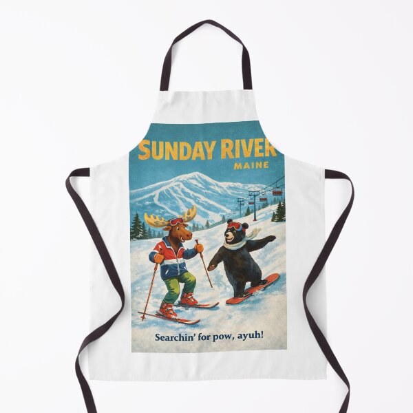 Item preview, Sunday River Maine Vintage Ski Poster in the White Mountains designed and sold by Aryabek.