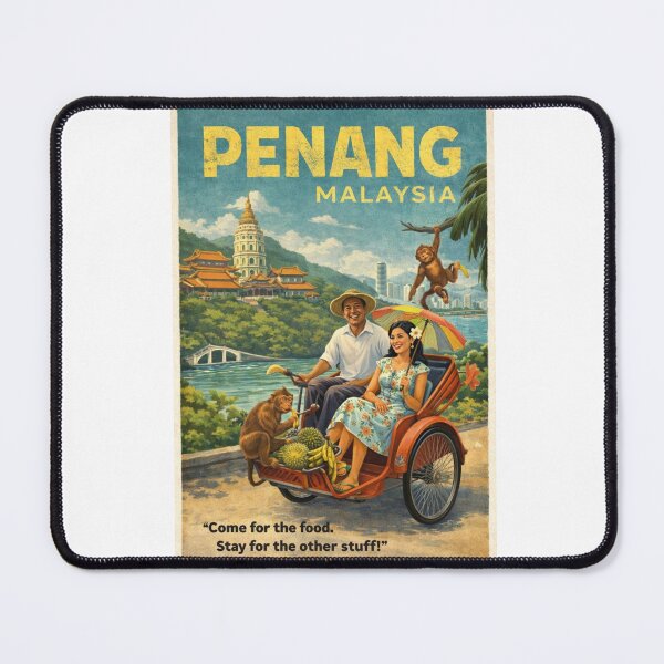 Item preview, Penang Malaysia Vintage Travel Poster with George Town designed and sold by Aryabek.