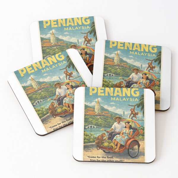 Item preview, Penang Malaysia Vintage Travel Poster with George Town designed and sold by Aryabek.