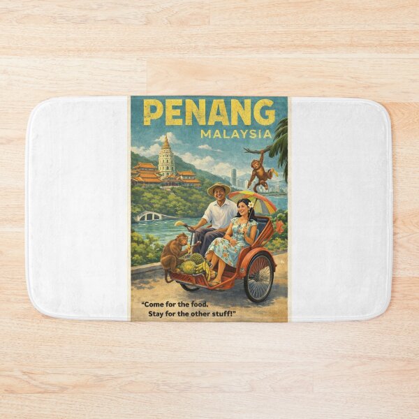 Item preview, Penang Malaysia Vintage Travel Poster with George Town designed and sold by Aryabek.