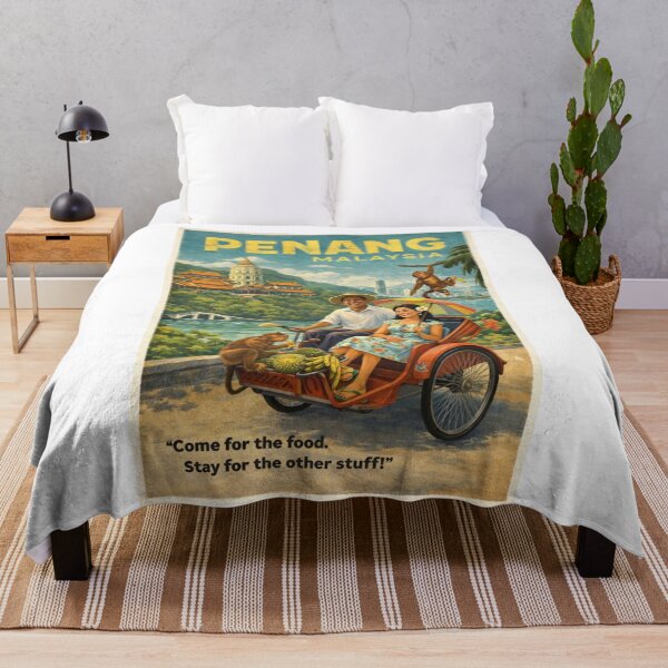 Item preview, Penang Malaysia Vintage Travel Poster with George Town designed and sold by Aryabek.