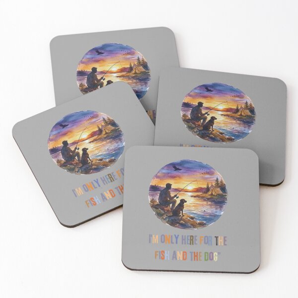 Item preview, Life is Better with a Dog Fishing Vintage Retro Sunset Camping Adventures ا designed and sold by paws-peaks-adv.