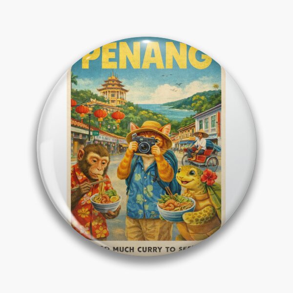 Item preview, Penang Malaysia Retro Poster with George Town Street Food designed and sold by Aryabek.