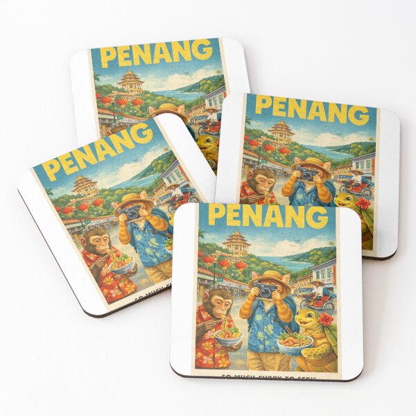 Item preview, Penang Malaysia Retro Poster with George Town Street Food designed and sold by Aryabek.