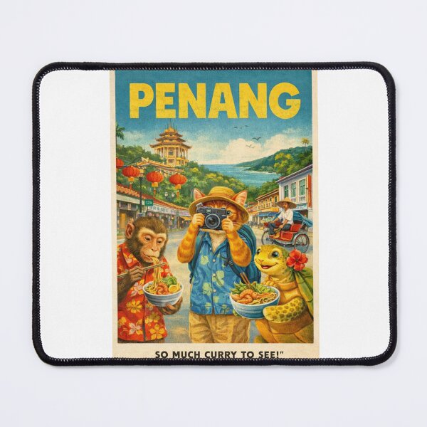 Item preview, Penang Malaysia Retro Poster with George Town Street Food designed and sold by Aryabek.