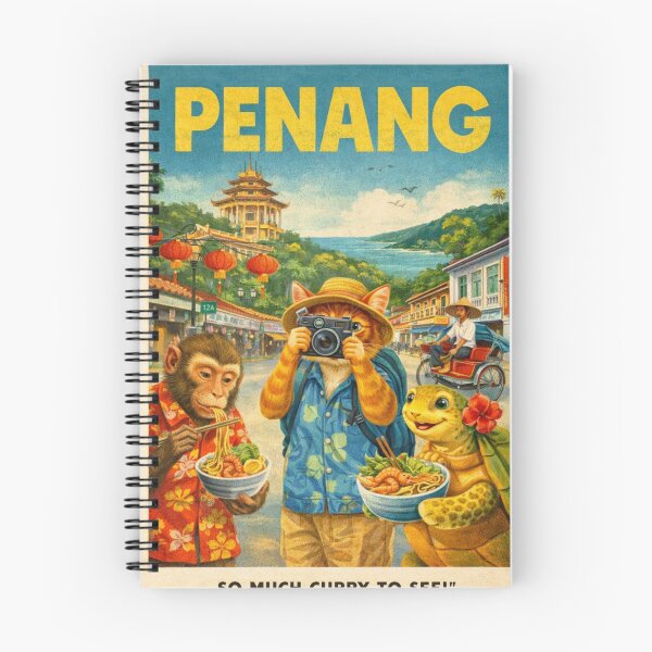 Item preview, Penang Malaysia Retro Poster with George Town Street Food designed and sold by Aryabek.