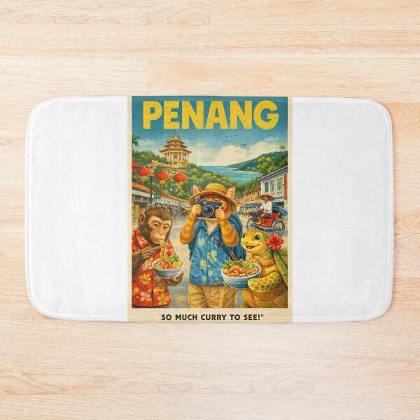 Item preview, Penang Malaysia Retro Poster with George Town Street Food designed and sold by Aryabek.