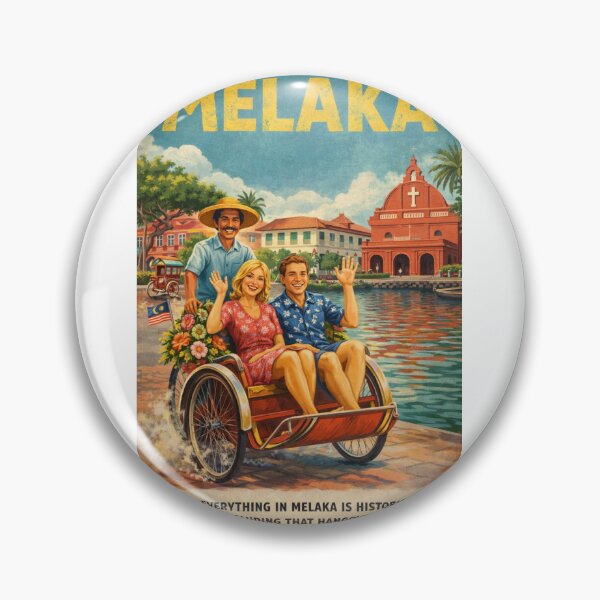 Item preview, Melaka Malaysia Vintage Travel with Christ Church designed and sold by Aryabek.