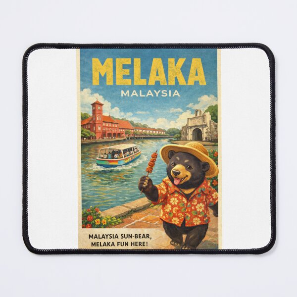 Item preview, Melaka Malaysia Retro with A Famosa and Melaka River designed and sold by Aryabek.