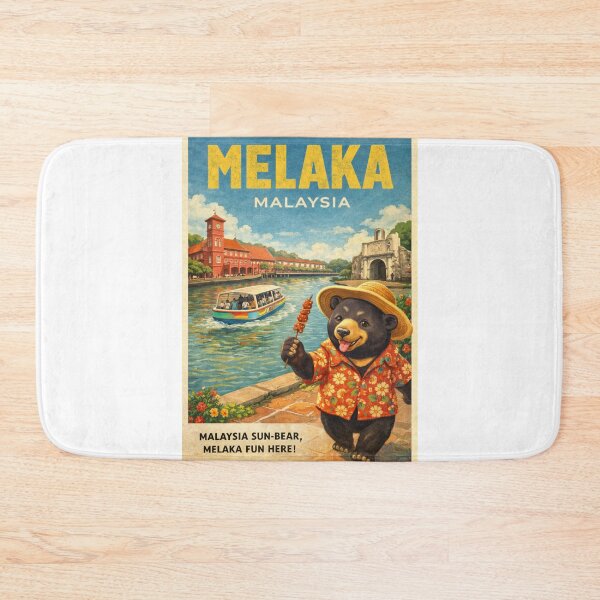 Item preview, Melaka Malaysia Retro with A Famosa and Melaka River designed and sold by Aryabek.