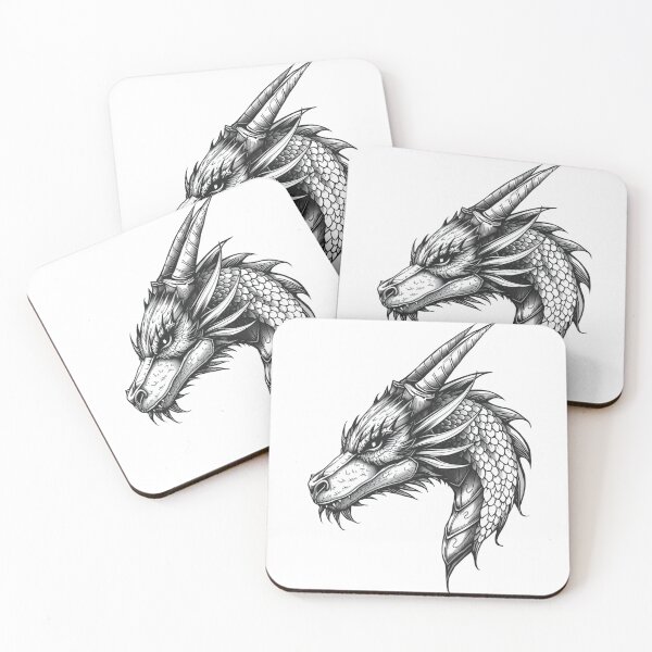 Item preview, Mythical Dragon Head – Detailed Ink Sketch Illustration designed and sold by Cindralith.